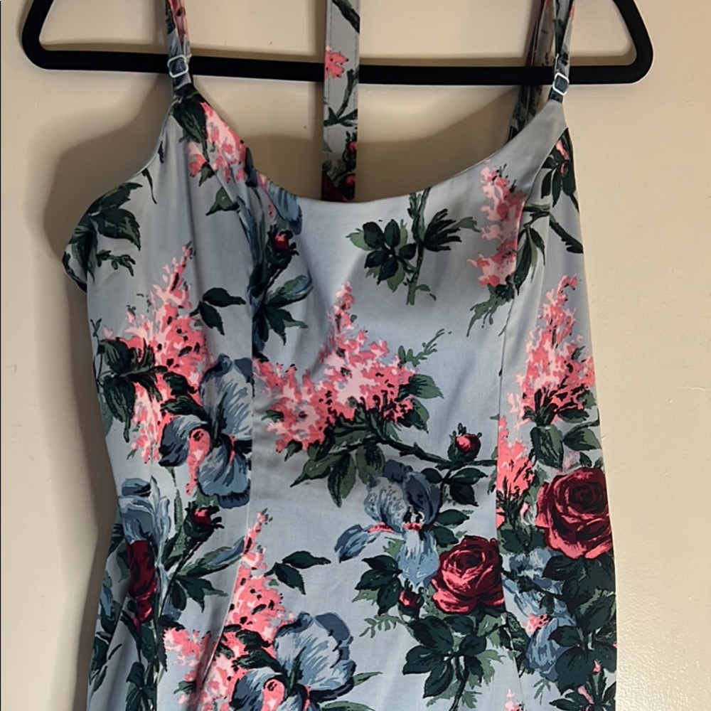 Pinup Couture Blue Floral Midi Dress - Picture 3 of 5